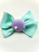 Load image into Gallery viewer, Purple Mermaid Shell Hair Bow
