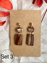 Load image into Gallery viewer, Chocolate and Gold Bar Earrings
